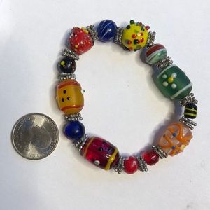 Glass bead bracelet